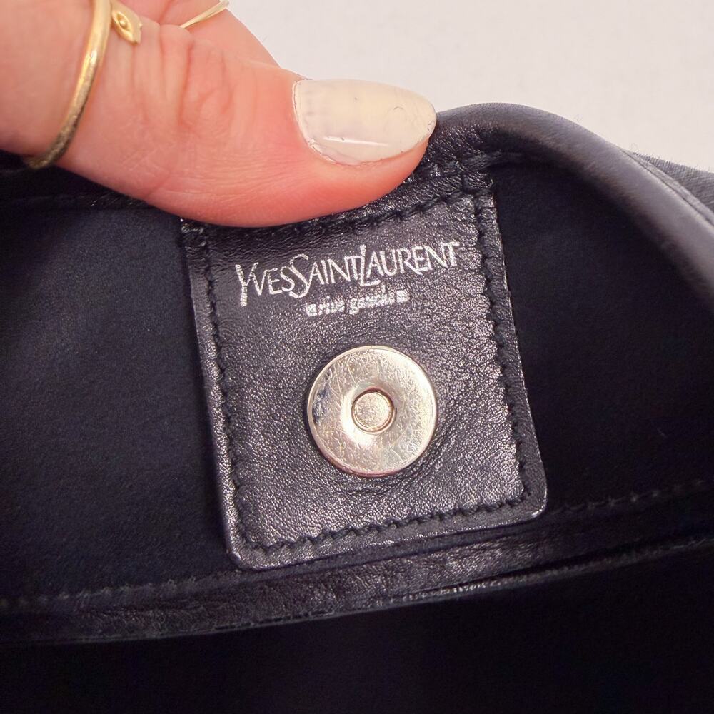 Yves Saint Laurent Large Mombasa Satin Bag Black - Picture 6 of 7